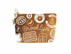 Maptote Brooklyn Pins & Patches Zip Pouch Caramel – Shop BKLYN Library