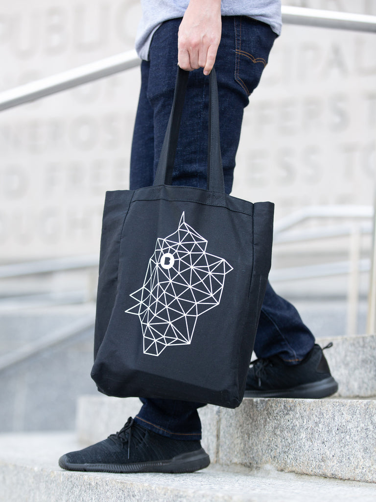Branch Constellation Black Canvas Tote Bag